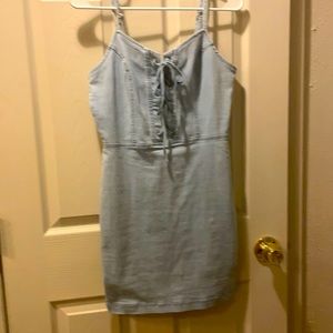 Baby blue denim mini dress, medium,Iris brand